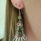Handmade Jasper and Serpentine Russian Jade Earrings