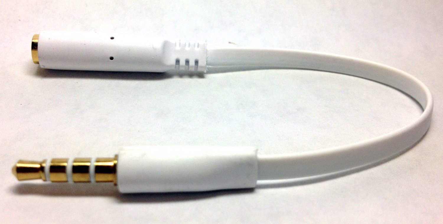 Earphone Converter Adapter Noodle Cable White convert OMTP to CTIA or