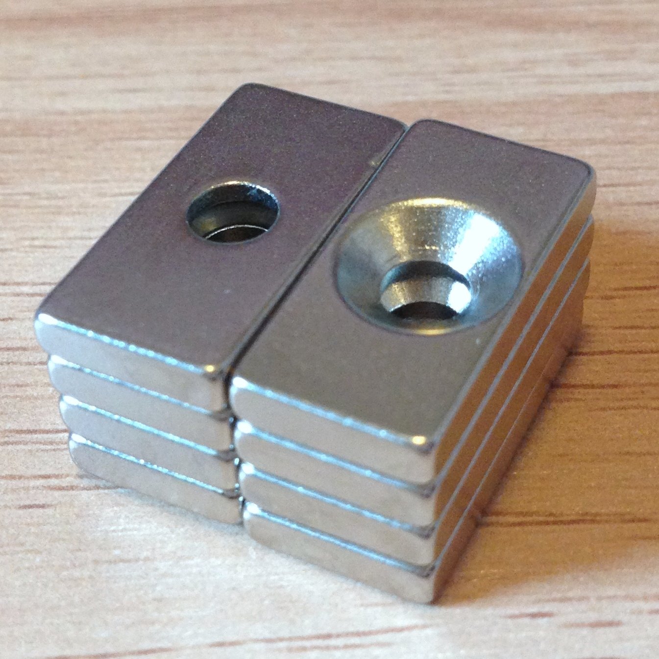 8pcs N52 block 20mm*10mm*3mm counterbore hole 9mm 4mm Neodymium
