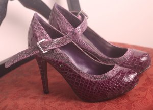 Dollhouse Goth Burlesque Fetish Purple Snakeskin Heels Shoes 10