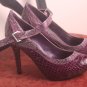 Dollhouse Goth Burlesque Fetish Purple Snakeskin Heels Shoes 10