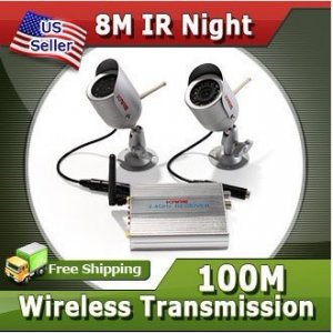 Kare Wireless Video Audio Security Surveillance 2 Camera System w/ IR Night Vision