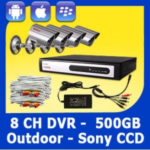 KARE 8 CH Video Security System with Internet/Mobile Remote Access and 4 Sony CCD Color IR Cameras
