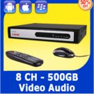 KARE H.264 8 CH Surveillance Security Standalone DVR System Real-time 500G HD