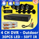 KARE 4 CH CCTV Security Surveillance DVR Outdoor Day Night LED IR Camera System