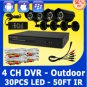 KARE 4 CH CCTV Security Surveillance DVR Outdoor Day Night LED IR Camera System