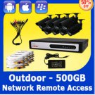 KARE 8 CH H.264 Surveillance DVR Outdoor LED IR Security Camera System 500GB HD