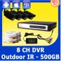 KARE CCTV 8 CH Surveillance DVR 4 Outdoor LED IR Security Camera System 500GB HD
