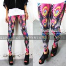 Women Leggings Tight Pant Skinny Stretch Colorful Flora Flower Patterns E1455