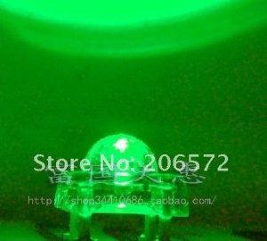 500 pcs 5mm super bright round head white to green LED  New products and ROHS