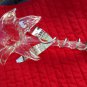Glass flower bud vase silver tone accents