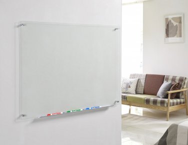 Audio-Visual Direct Clear Glass Dry-Erase Board Set - 40" x 60"
