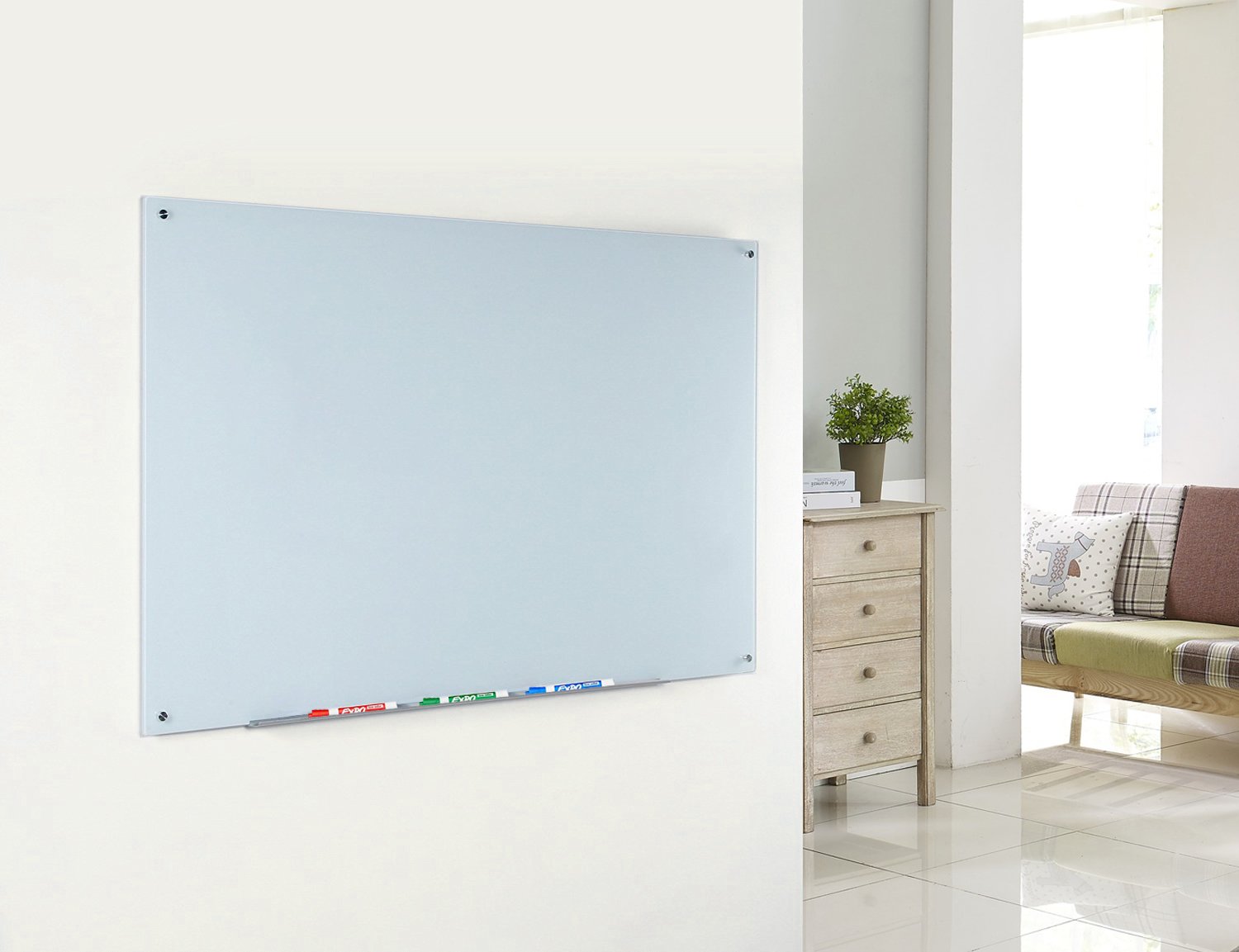 AudioVisual Direct White Glass DryErase Board Set 24" x 36"