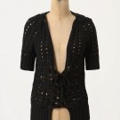 P S Anthropologie Corset-Tied Cardigan Sweater Petite Small $98 by Knitted & Knotted Black