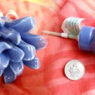 One Anthropologie Ginger Flower Knob Pull Dark Blue Stoneware