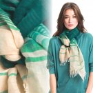 Eileen Fisher Italian Crinkle Stripe Linen Blend Scarf Dragonfly Ombre Fringe NWT Eileen Fisher Italian Crinkle Stripe Linen Blend Scarf Dragonfly Ombre Fringe NWT
