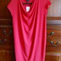 Eileen Fisher Drape Front Shift Dress XSmall 0 2 Viscose Jersey Pink XS Strawberry
