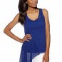 $158 Eileen Fisher V-Neck Flutter Shell XSmall 0 2 Top Tank Adriatic Blue
