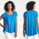Eileen Fisher Scoop Neck Box Top Cotton Hemp Twist 0 2 XSmall Crystal Blue