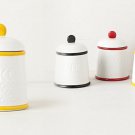 1 Piece Anthropologie Striped Spice Jar Yellow & White Stoneware NIB 1 Piece Anthropologie Striped Spice Jar Yellow & White Stoneware NIB