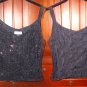 Tahari Cocktail Sparkle Tank Top P4 Small Black Side Zipper Petite Cami Sexy NWOT