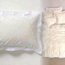 2 Pcs Anthropologie Cream Enes Standard Shams Medallion Bedding Cotton Percale