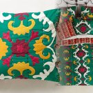 Anthropologie Dalian Hand-embroidered Euro Sham Green Yellow Red One Sham Anthropologie Dalian Hand-embroidered Euro Sham Green Yellow Red One Sham
