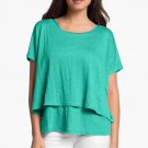 Eileen Fisher Linen Jersey Poncho Small 2 4 Mint Green Cropped Bateau Neck Eileen Fisher Linen Jersey Poncho Small 2 4 Mint Green Cropped Bateau Neck