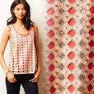 Anthropologie Sequined Sforza Tank Top Blouse Large Pink Deletta