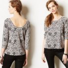 M Anthropologie Greyfield Jacquard Pullover Top Medium Purple Motif Meadow Rue 6 8 M Anthropologie Greyfield Jacquard Pullover Top Medium Purple Motif Meadow Rue 6 8