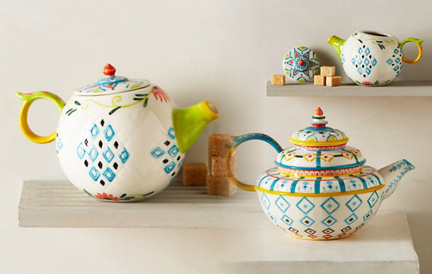 Anthropologie Capan Tea Set Creamer & Lid Stoneware Dishwasher Safe