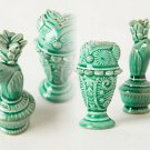2 Pcs Anthropologie Shangri-la Salt & Pepper Shaker Set Green Exotic Flora Fauna 2 Pcs Anthropologie Shangri-la Salt & Pepper Shaker Set Green Exotic Flora Fauna