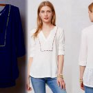 Anthropologie Effortless Eyelet Henley Top Shirt XSmall Blue Slubby Meadow Rue 0 2 Anthropologie Effortless Eyelet Henley Top Shirt XSmall Blue Slubby Meadow Rue 0 2