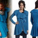 S Anthropologie Ridged Ruffles Cardigan Cardi 3 4 Small Blue LeifNotes S Anthropologie Ridged Ruffles Cardigan Cardi 3 4 Small Blue LeifNotes
