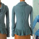 Anthropologie Switching Sides Sweater Sky  Blue Moth 6 8 Medium Cashmere