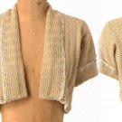S M Anthropologie Woven Flicker Bolero Dress Topper Small Medium Gold Metalic