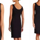 S Eileen Fisher Stretch-Ponte Leather-Trimmed Dress Black Small 2 4