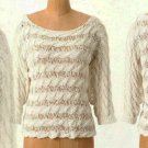 Anthropologie Tape Yarn Pullover Ivory Small 2 4 Moth Cable Like Stripes Anthropologie Tape Yarn Pullover Ivory Small 2 4 Moth Cable Like Stripes