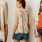 $198 Anthropologie Clemente Cardigan Small 2 4 Ivory Hand Knit Details