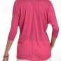 Anthropologie Silk-Spun Top Small 2 4 Shirt Tee Bright Pink Drape Blouse