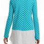 Anthropologie In Parallel Pullover Small  2 4 Top Shirt Blue Asymmetrical Polka Dots