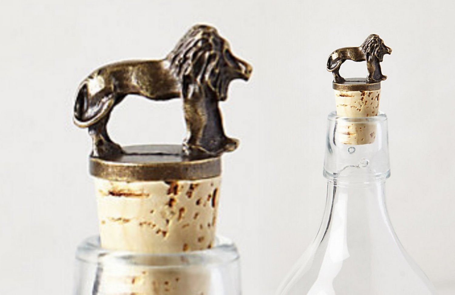 Anthropologie Safari Bottle Stopper Lion Cork Host Father Dad Gift Bar