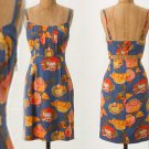 $158 Anthropologie Peony Slip Dress 8 Small Blue Motif Cut Out Back Cocktail $158 Anthropologie Peony Slip Dress 8 Small Blue Motif Cut Out Back Cocktail