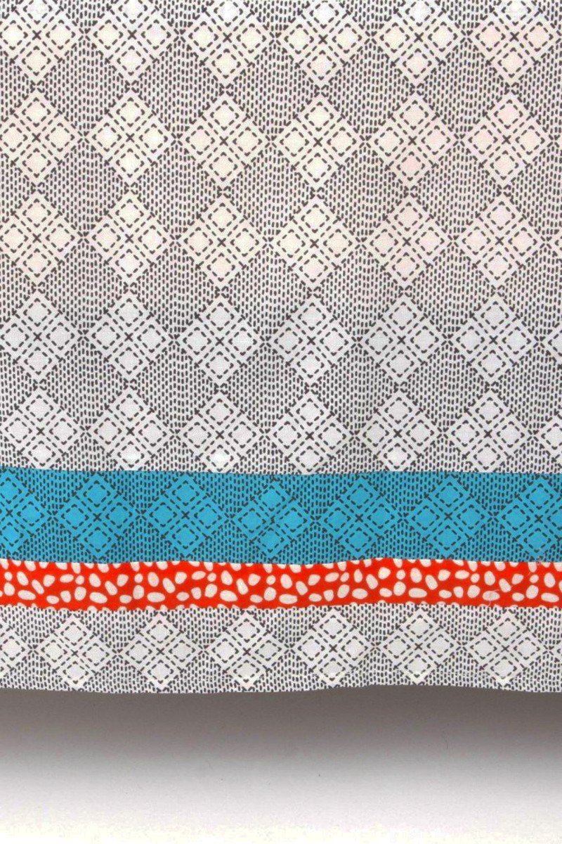 Anthropologie Laelia Twin Bed Skirt Cotton Voile Bedskirt Blue Grey Orange