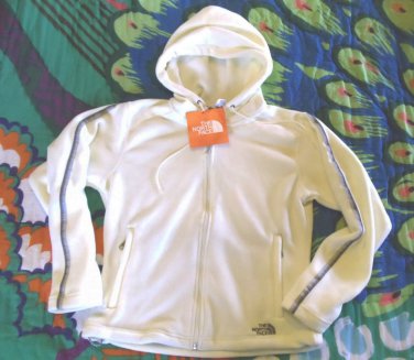 North Face TKA Fleece Jacket Small 2 4 Full Zip Vintage White Grey Trim NWT