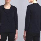 Size 2 Armani Collezioni Two-Button Knit Jacket Small $1,055 Perse Blue Cotton
