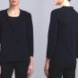Size 2 Armani Collezioni Two-Button Knit Jacket Small $1,055 Perse Blue Cotton