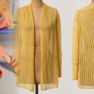 Anthropologie Ladder Stitch Summer Cardigan Moth Yellow Small 2 4