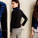 Anthropologie Boucle Moto Jacket Medium 6 8 Blue & Black Motif Full Zip UNIQUE Anthropologie Boucle Moto Jacket Medium 6 8 Blue & Black Motif Full Zip UNIQUE