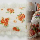 2 Pcs. Anthropologie Esperanza Standard Shams Cotton Big Blooms Orange & White 2 Pcs. Anthropologie Esperanza Standard Shams Cotton Big Blooms Orange & White
